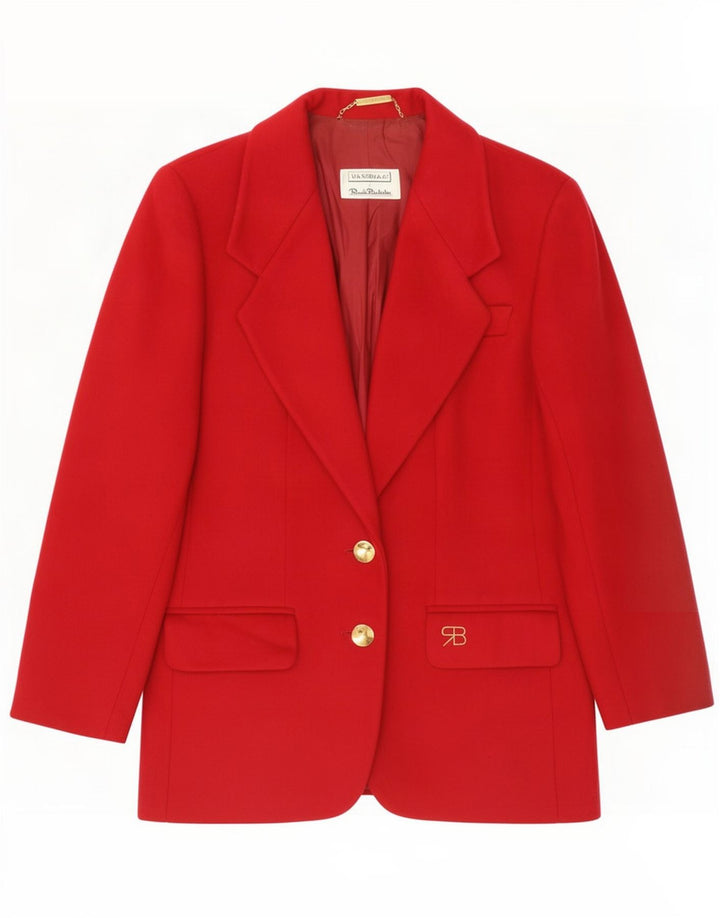 Giacca blazer da donna a 2 bottoni Renato Balestra UK 10 piccola rossa