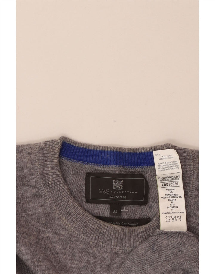 MARKS & SPENCER Maglione maglione girocollo da uomo su misura Grigio medio