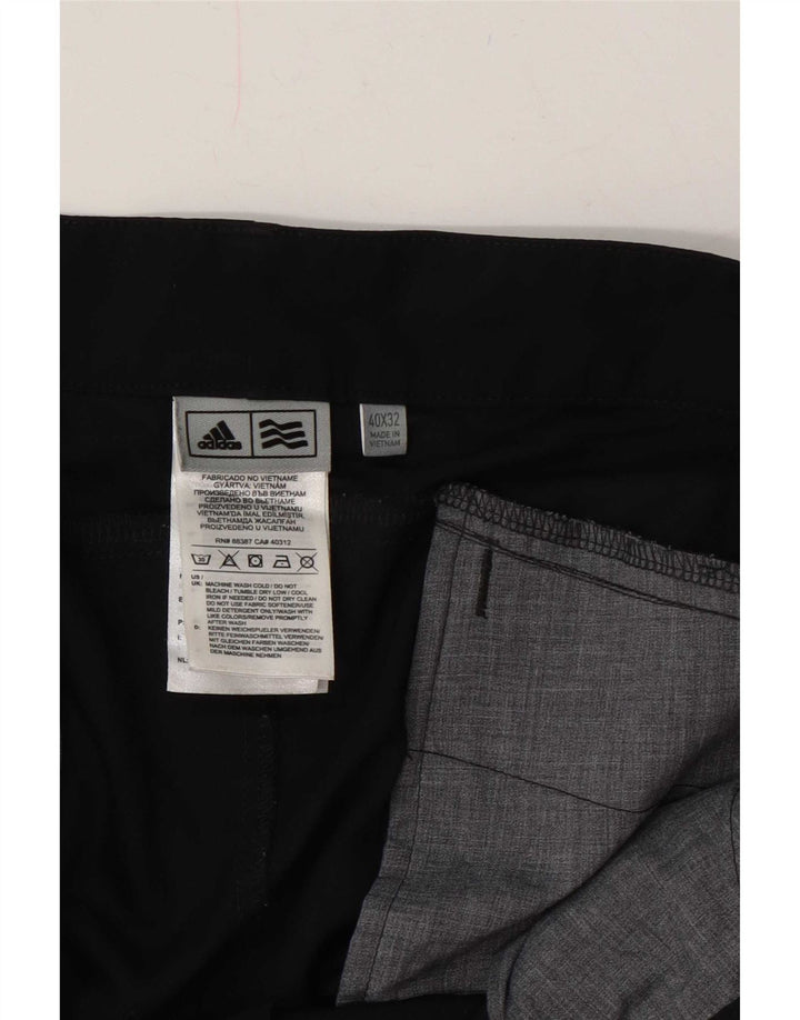 Pantaloni chino dritti da uomo Adidas W40 L32 poliestere nero