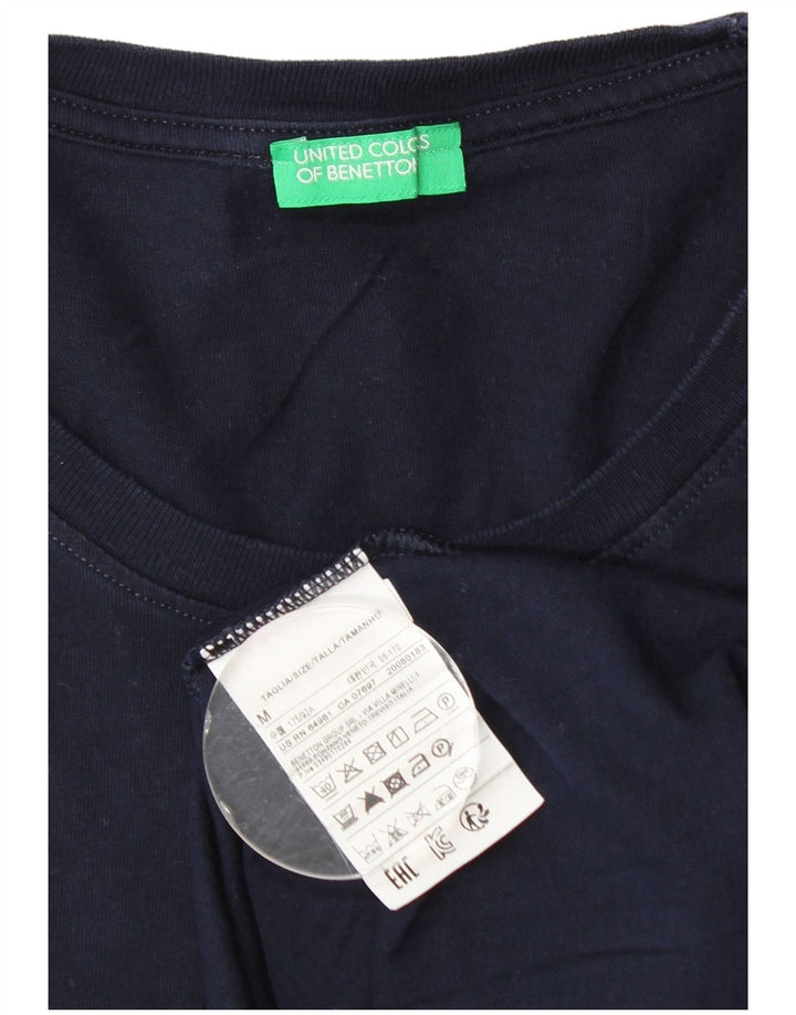 T-shirt uomo Benetton Top medio blu navy in cotone