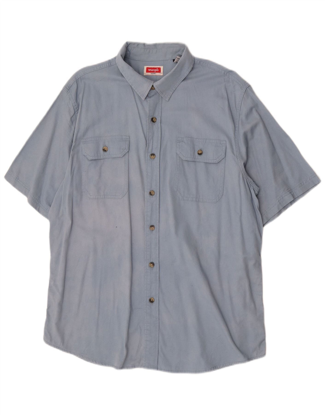 Camicia a maniche corte da uomo Wrangler grande in cotone blu
