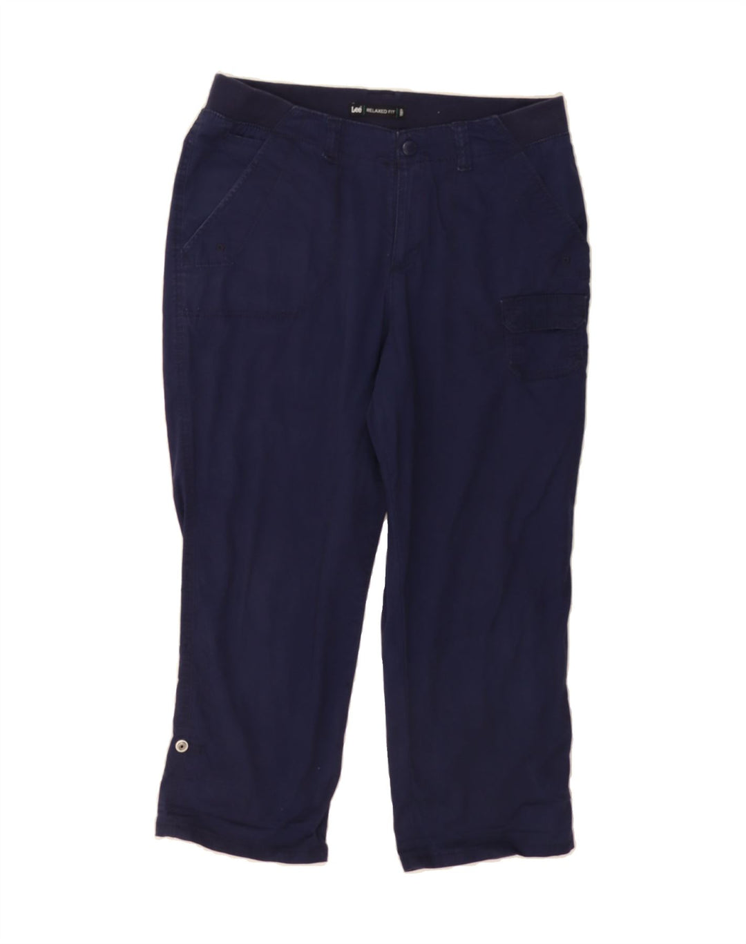 LEE Womens Relaxed Fit Cargo Trousers US 8 Medium W30 L23 Navy Blue Cotton Vintage Lee and Second-Hand Lee from Messina Hembry 