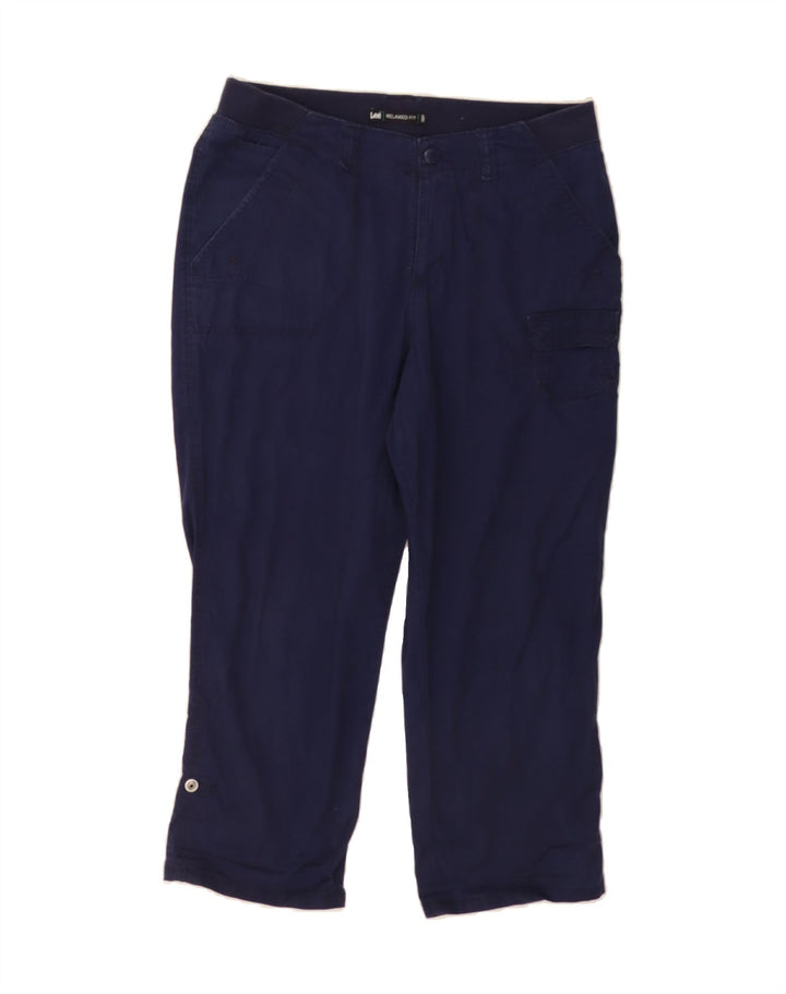 LEE Womens Relaxed Fit Cargo Trousers US 8 Medium W30 L23 Navy Blue Cotton Vintage Lee and Second-Hand Lee from Messina Hembry 
