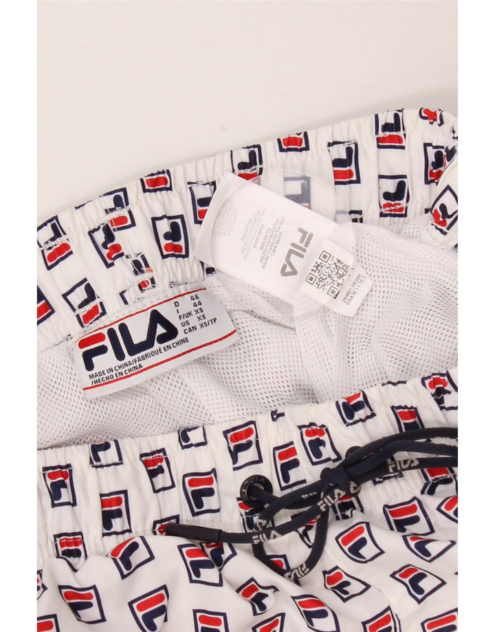 Pantaloncini da bagno grafici da uomo FILA XS poliestere bianco