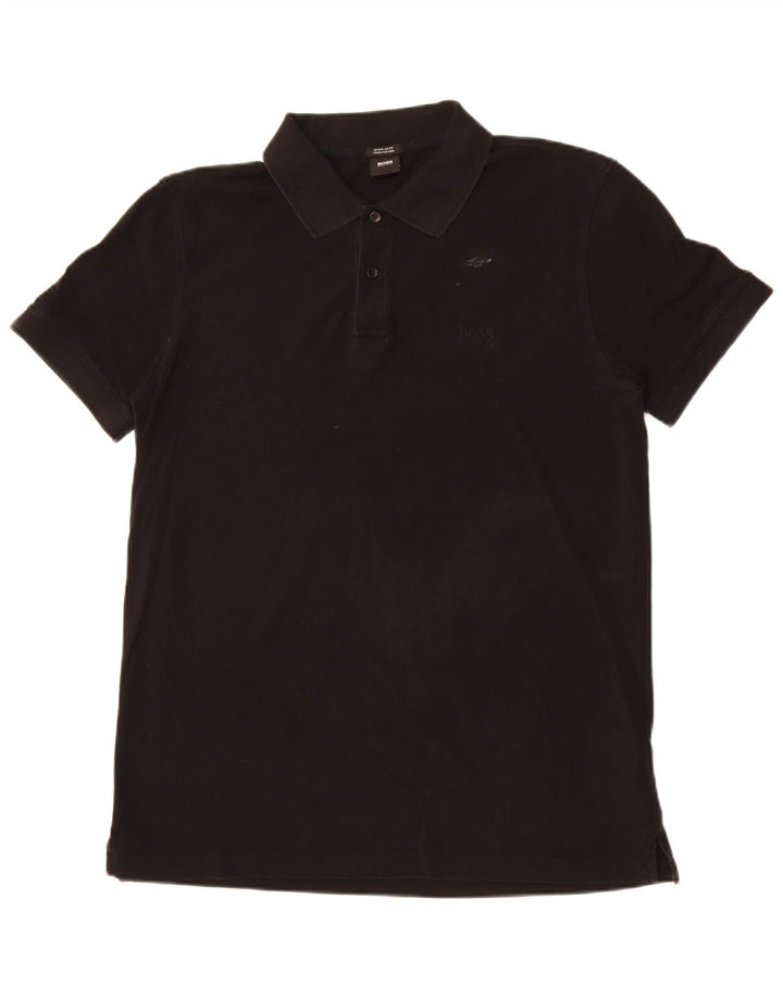 Polo Hugo Boss da uomo vestibilità regolare XL in cotone nero