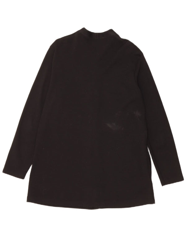 Maglione cardigan aperto lungo da donna Benetton UK 14 lana nera media