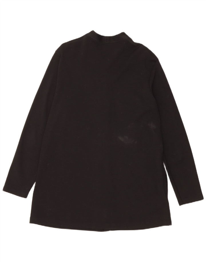 Maglione cardigan aperto lungo da donna Benetton UK 14 lana nera media