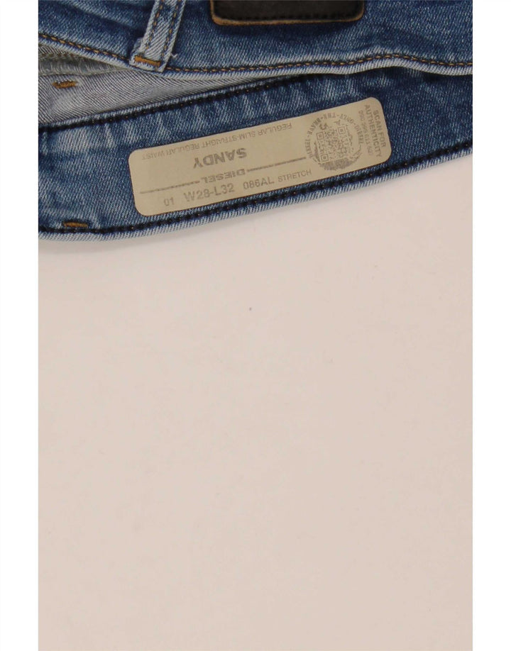 Jeans dritti slim regolari Sandy da donna Diesel W28 L29 cotone blu