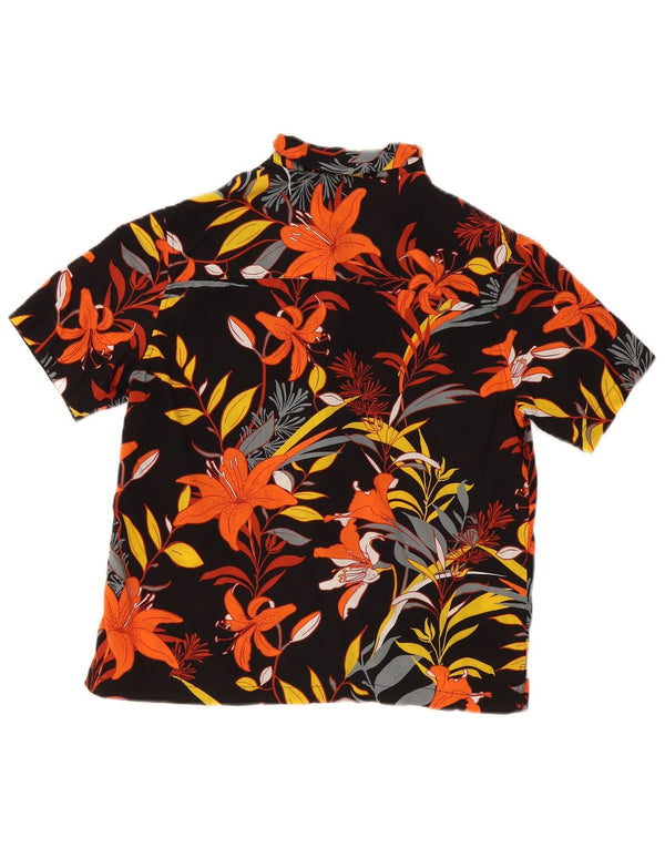 Camicia a maniche corte da donna Superdry UK 10 Small Black Floral Hawaiian