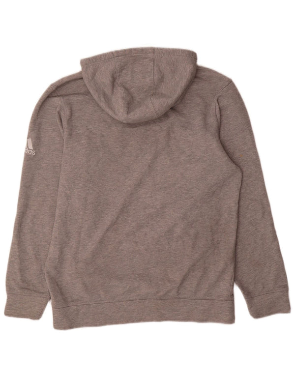 Felpa con cappuccio da uomo Adidas Louisville Cardinals in cotone grigio medio