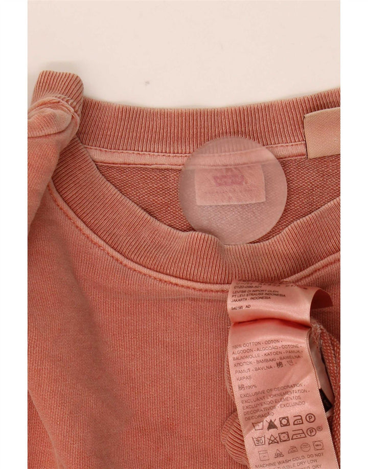 Levi's Donna Felpa Oversize Maglione UK 14 Medio Rosso Cotone