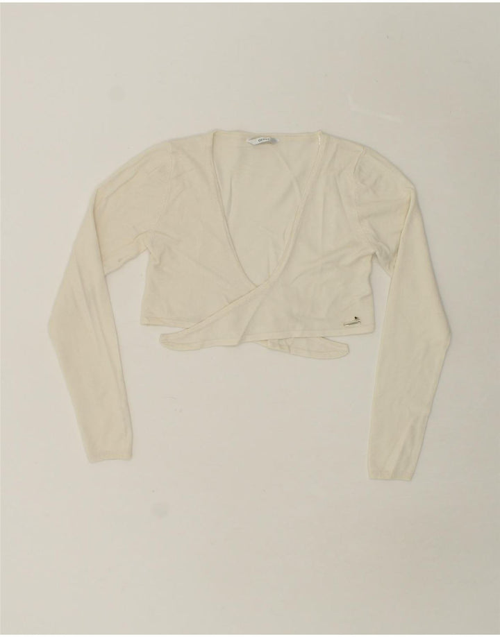 GUESS Girls Crop Cardigan Sweater 6-7 Years White Vintage Guess and Second-Hand Guess from Messina Hembry 