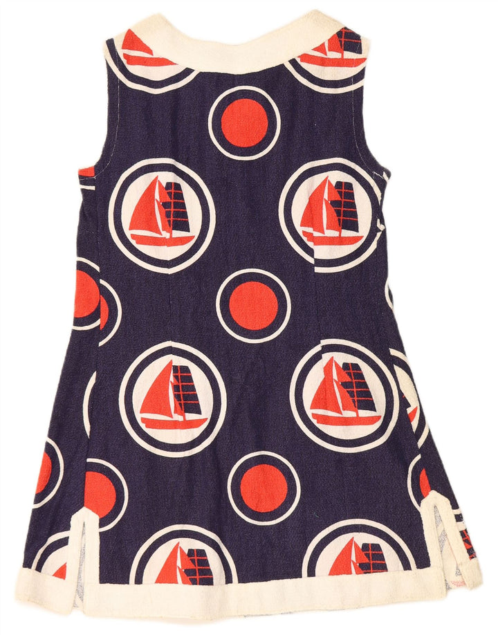 Abito a trapezio senza maniche da donna Luna IT 44 Blu navy medio geometrico