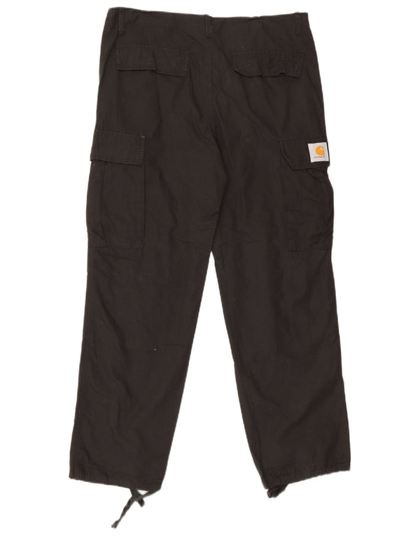 Pantaloni cargo dritti da uomo Carhartt medi W32 L29 cotone nero