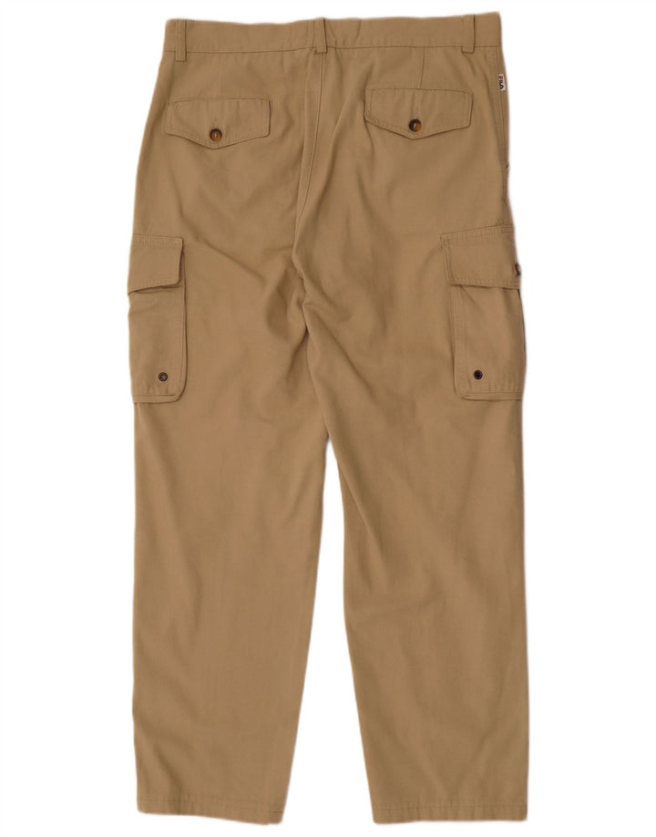 Pantaloni cargo dritti da uomo Fila W36 L30 in cotone beige