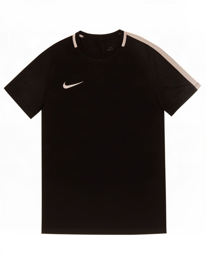 T-shirt Nike da uomo Dri Fit, top in poliestere color block medio nero