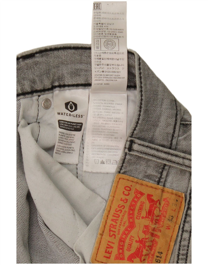 LEVI'S Mens 514 Slim Jeans W33 L34 Grey Cotton