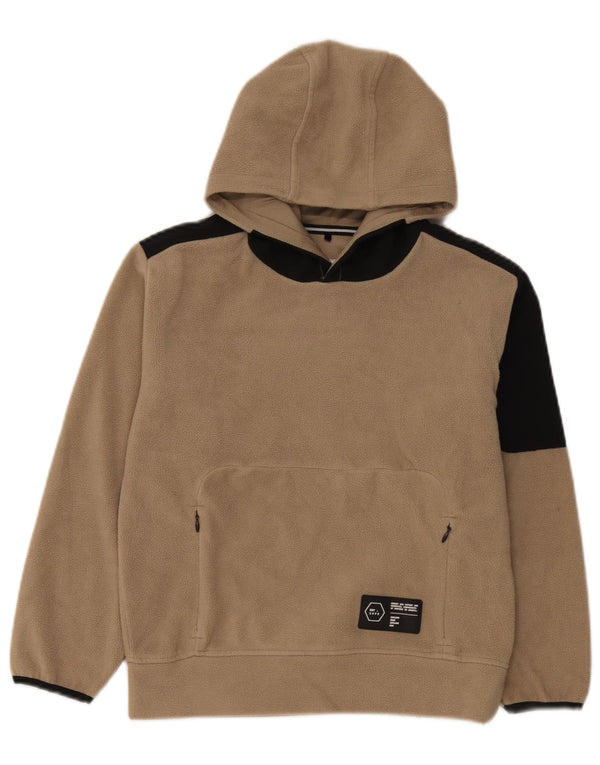 Maglione in pile con cappuccio Zara per ragazzi 9-10 anni Beige Colourblock