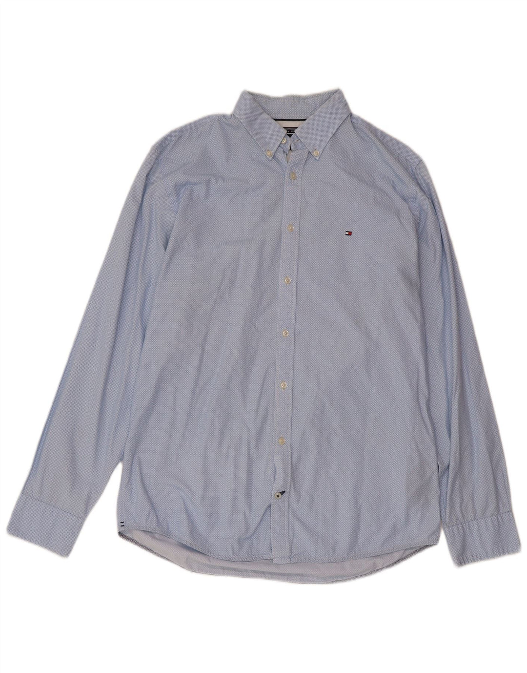 Camicia da uomo Regular Fit Tommy Hilfiger in cotone maculato blu medio