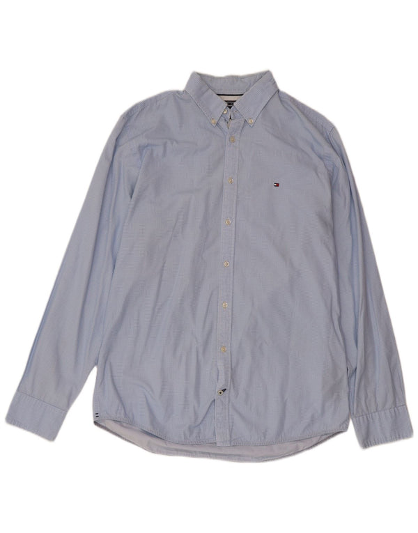 Camicia da uomo Regular Fit Tommy Hilfiger in cotone maculato blu medio