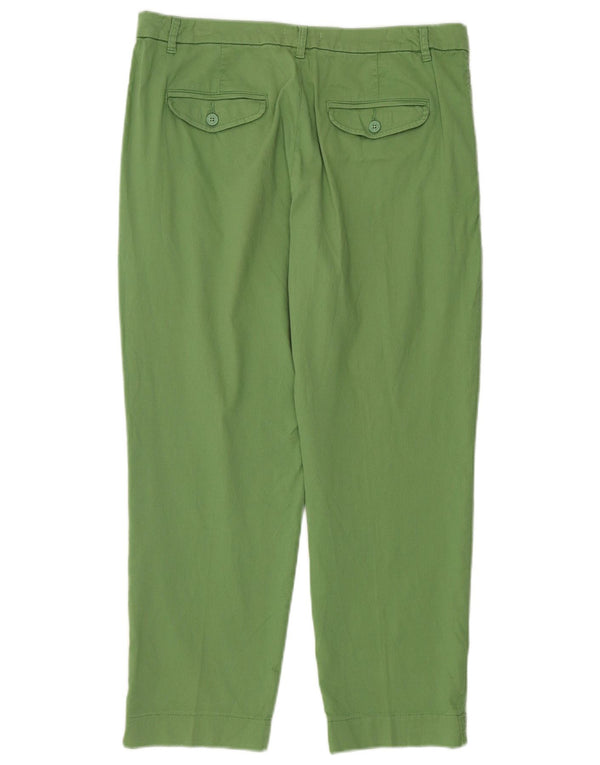 Pantaloni chino dritti da donna BENETTON UK 14 Large W32 L26 Cotone verde