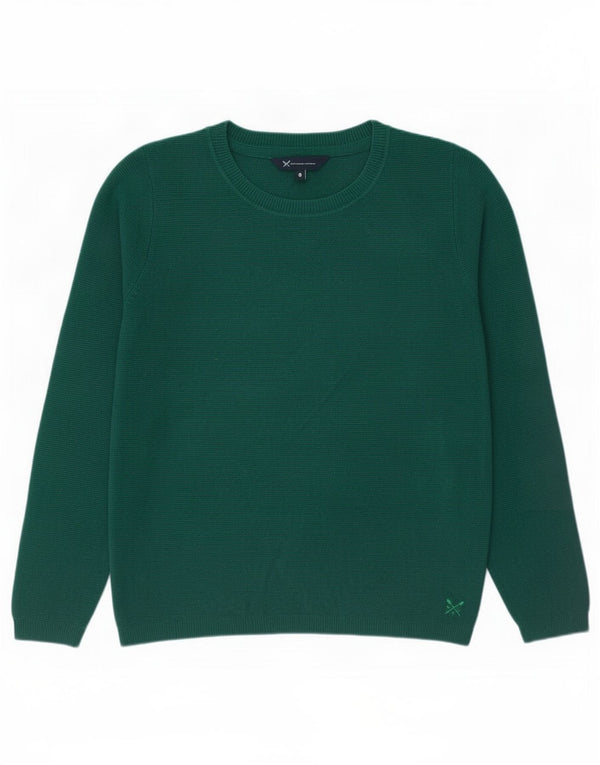 Crew Clothing Womens Crew Neck Jumper Sweater UK 8 Small Green Merino Wool
