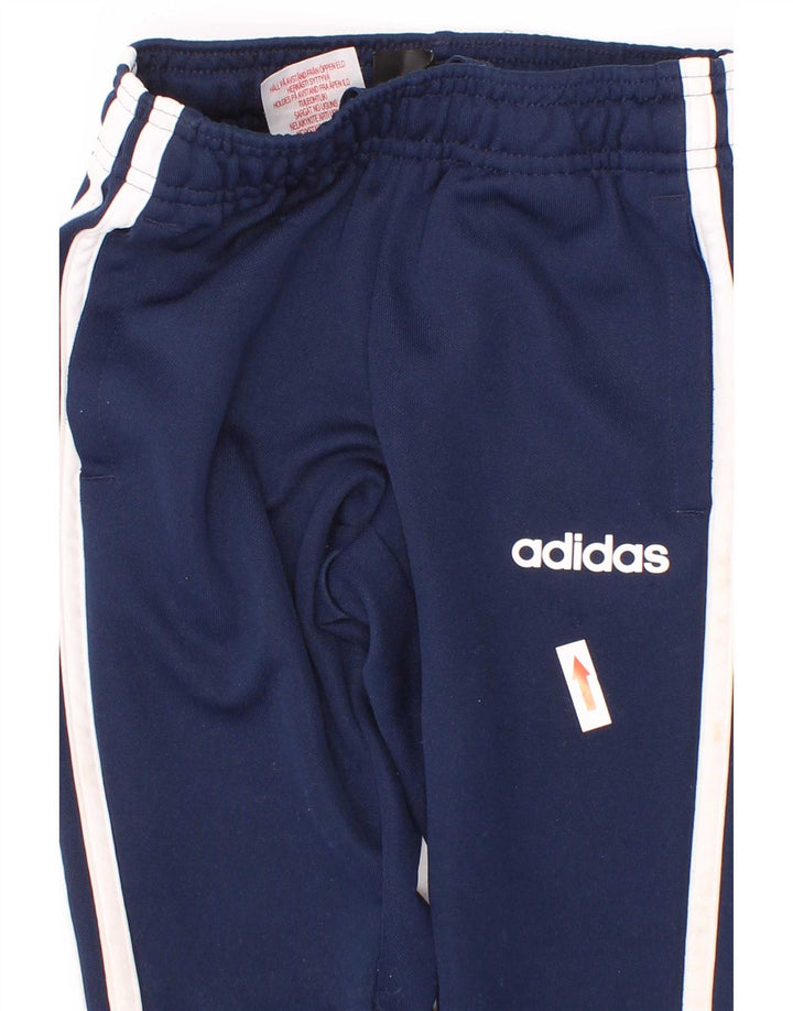 Pantaloni da tuta Adidas Climalite da ragazzo 3-4 anni in poliestere blu navy