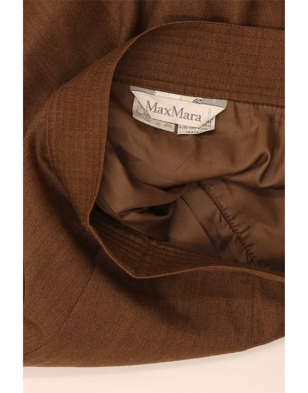 Gonna a tubino da donna Max Mara UK 16 grande W32 lana marrone