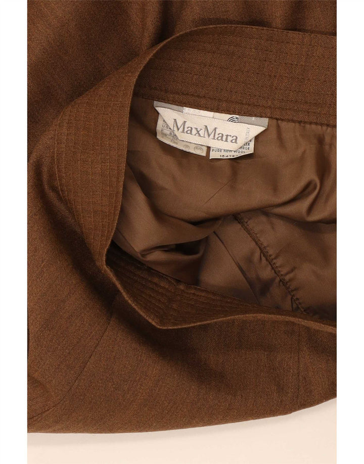 Gonna a tubino da donna Max Mara UK 16 grande W32 lana marrone