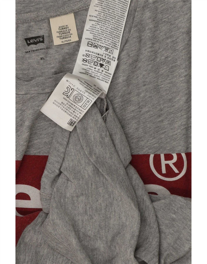 T-shirt grafica da uomo Levi's Top XL in cotone grigio