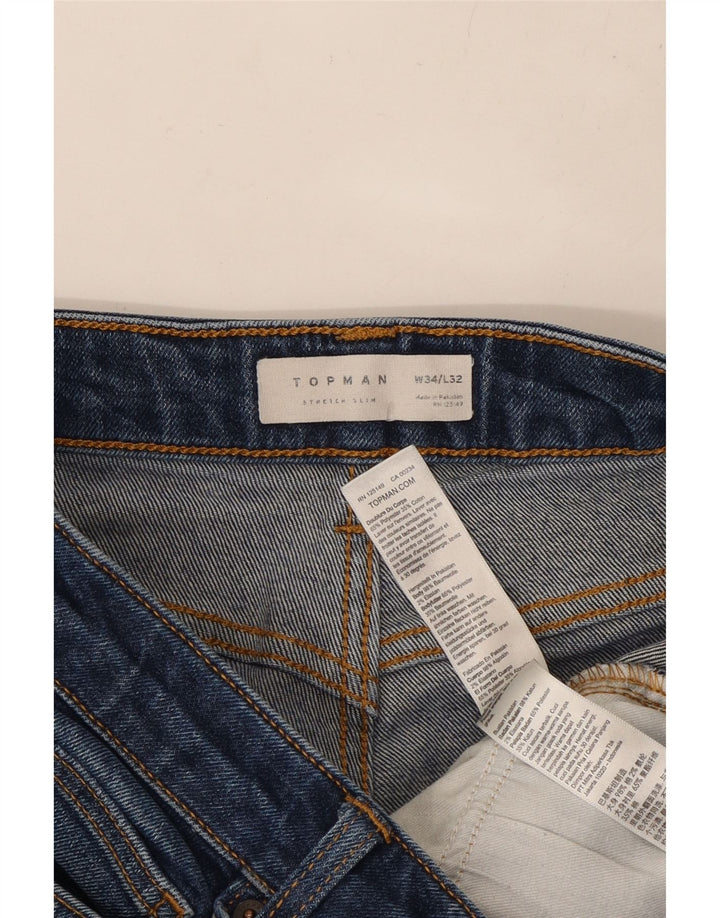 TOPSHOP Jeans slim da uomo W34 L30 cotone blu