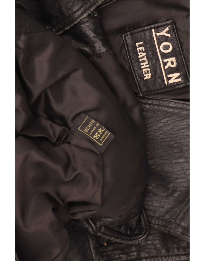 Gilet in pelle da uomo Yorn EU 48 medio nero