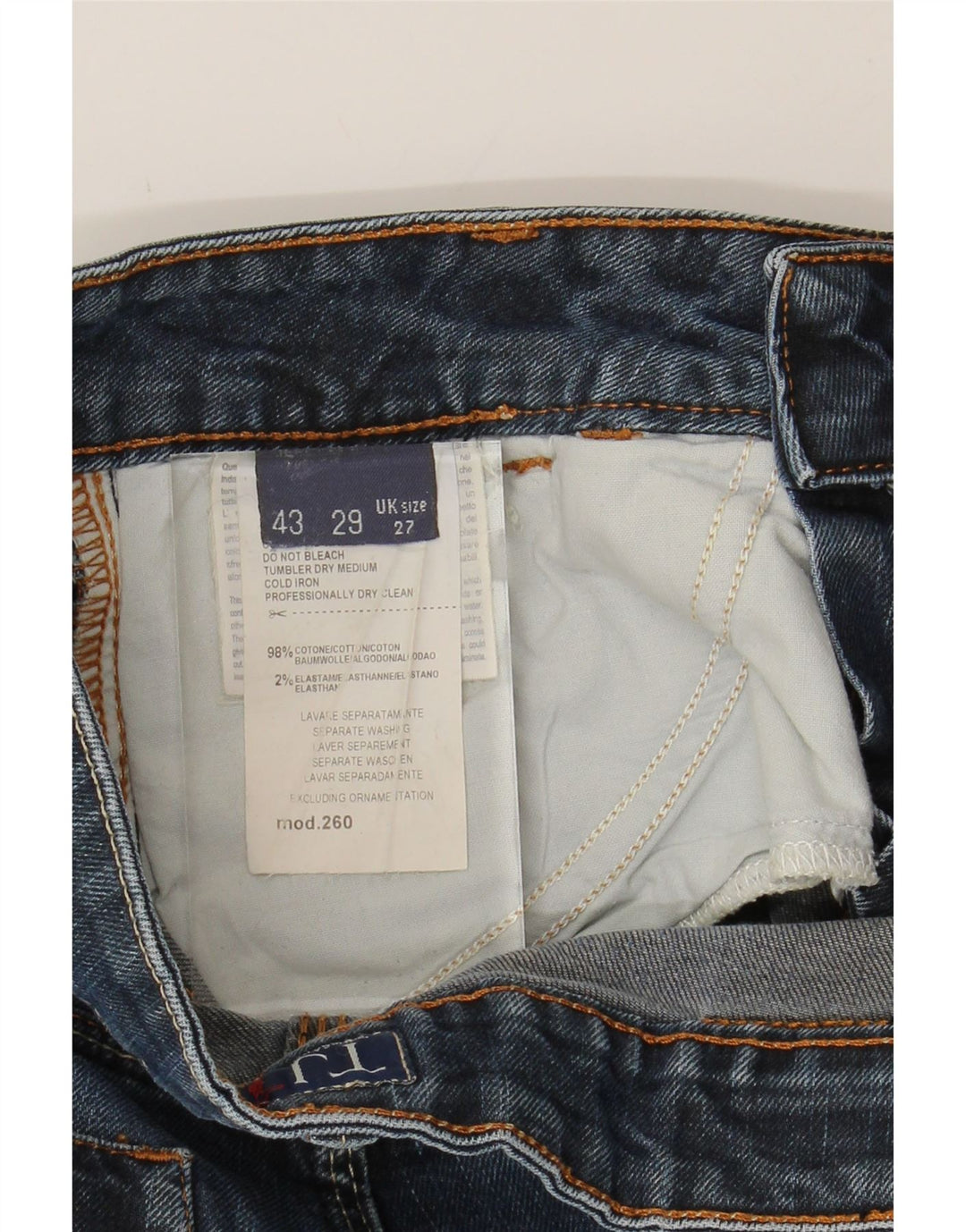 TRUSSARDI Womens Straight Jeans W27 L29 Blue Cotton Vintage Trussardi and Second-Hand Trussardi from Messina Hembry 