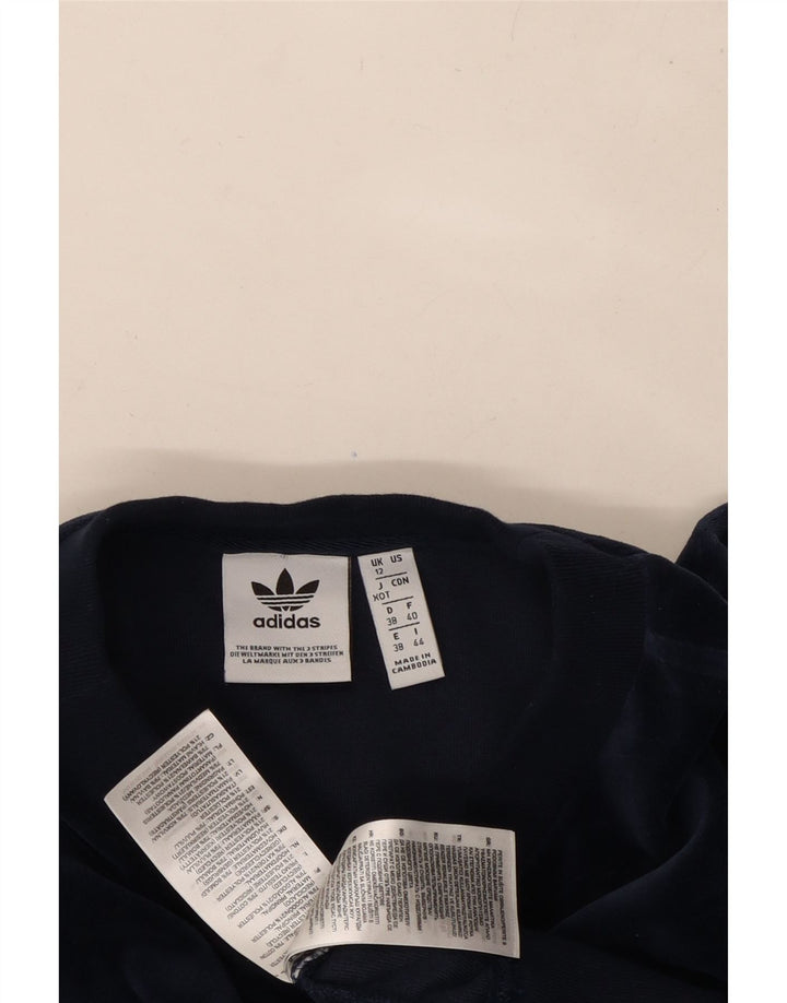Felpa grafica oversize da donna ADIDAS, maglione UK 12 medio blu navy