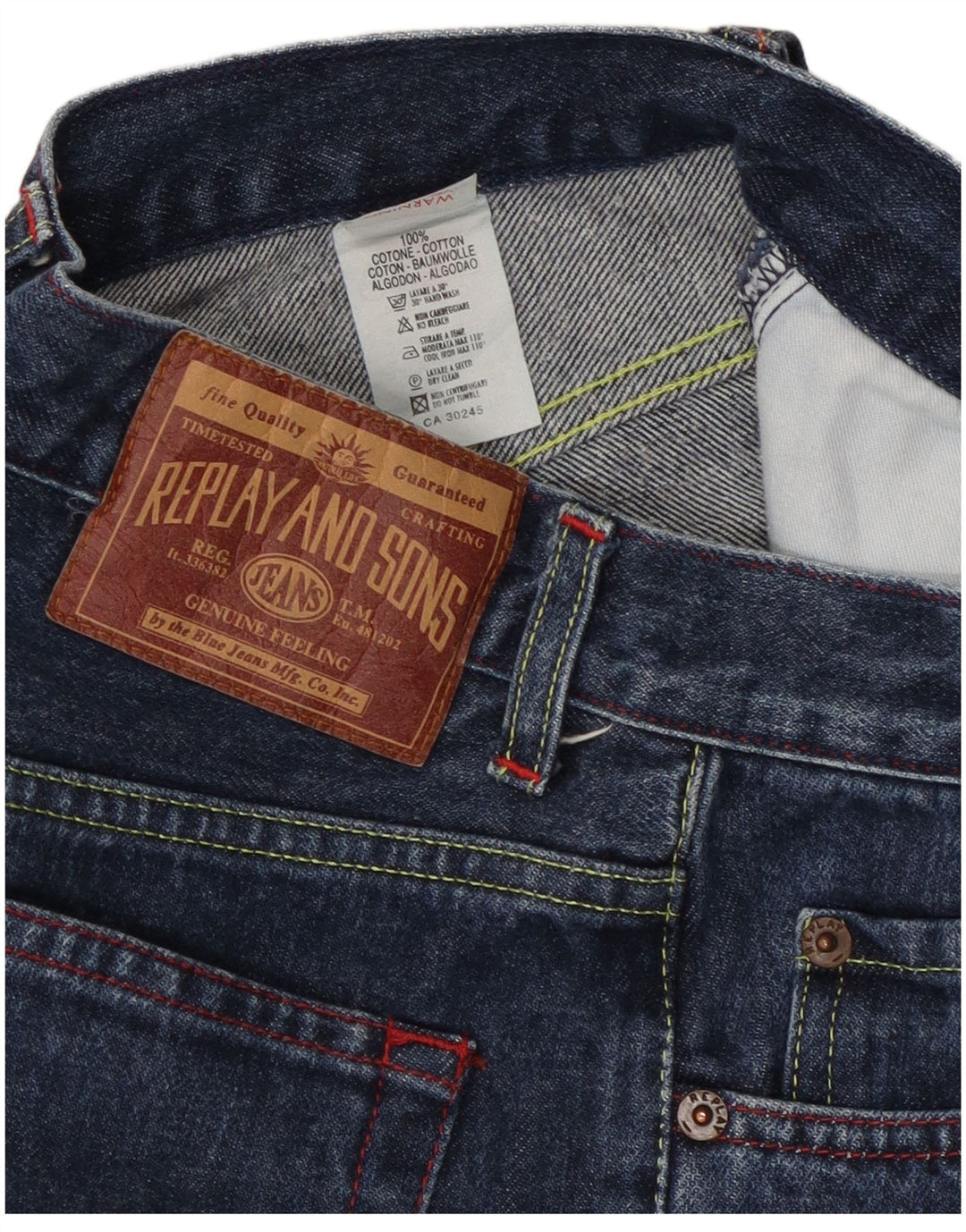 Jeans dritti da donna Replay W25 L32 cotone blu