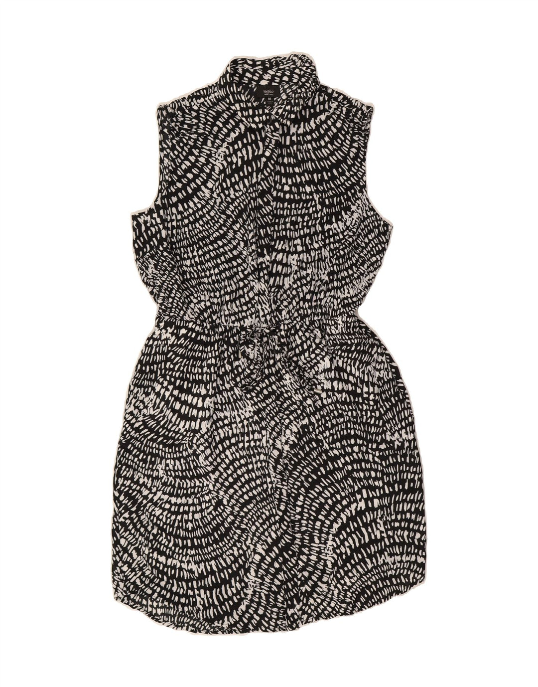 MOSSIMO Womens Sleeveless Shirt Dress UK 14 Medium Black Spotted Polyester Vintage Mossimo and Second-Hand Mossimo from Messina Hembry 