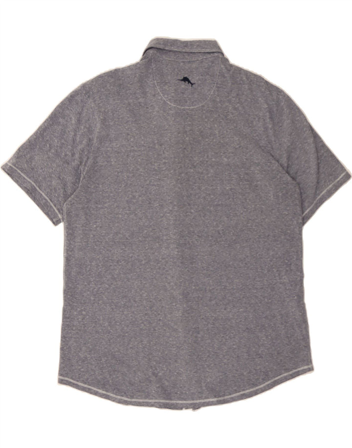 TOMMY BAHAMA Mens Short Sleeve Shirt Large Grey Polyester Vintage Tommy Bahama and Second-Hand Tommy Bahama from Messina Hembry 