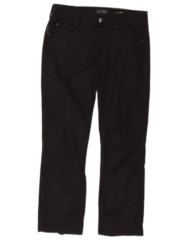 Pantaloni casual dritti da donna Armani W28 L24 neri in poliammide