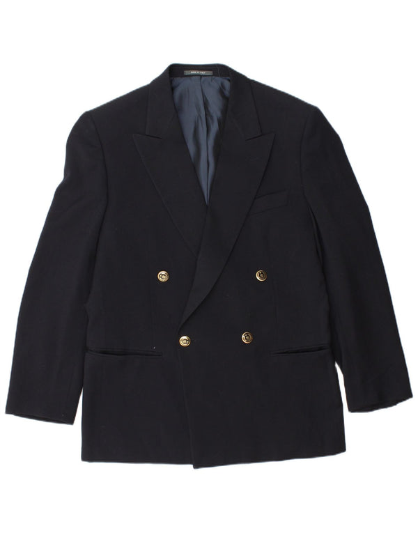 LEBOLE Giacca blazer doppiopetto da uomo IT 46 Small Blu Navy