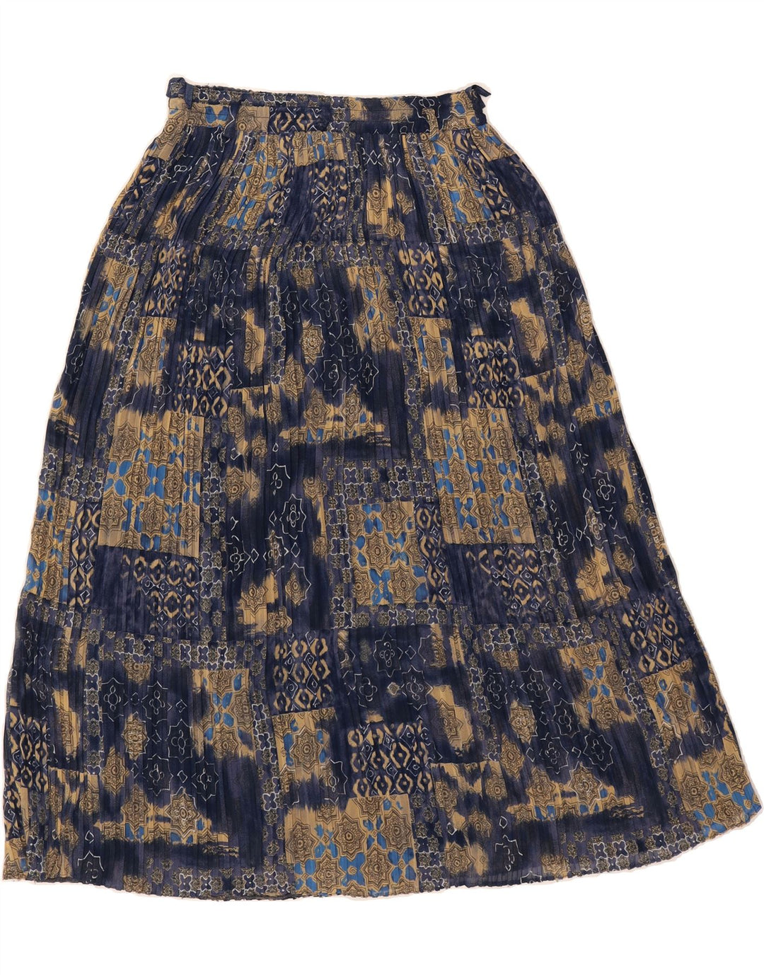 BARDEHLE Womens Pleated Skirt EU 38 Medium W32  Navy Blue Paisley Vintage Bardehle and Second-Hand Bardehle from Messina Hembry 