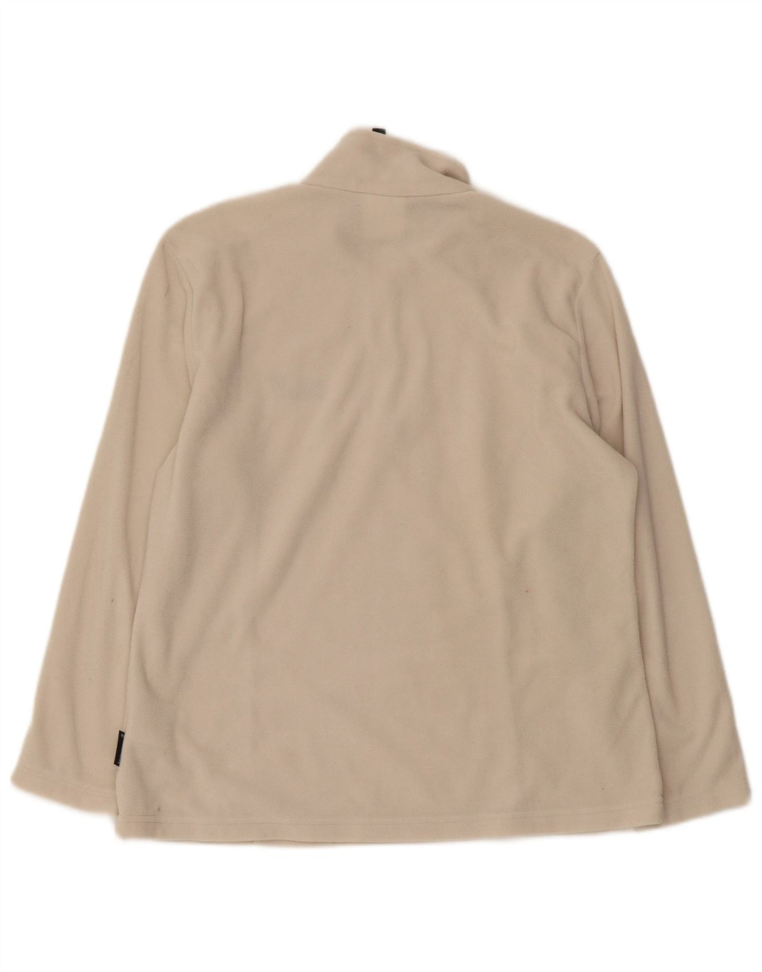 JACK WOLFSKIN Maglione in pile da donna con collo e zip UK 16 Large Beige Poliestere