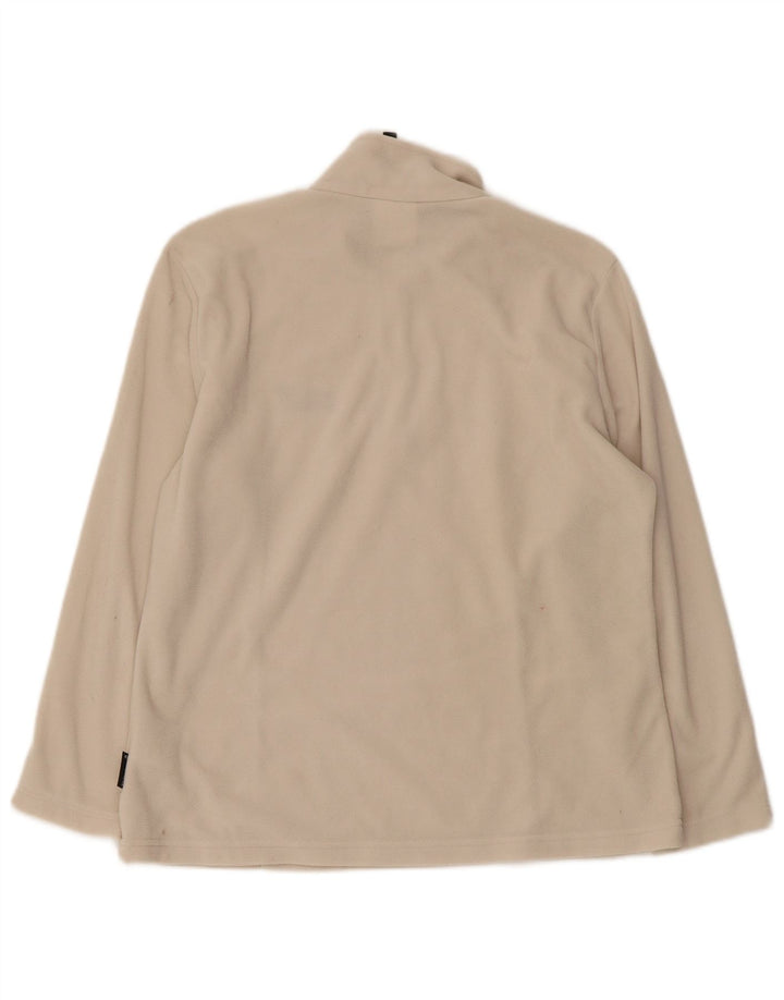 JACK WOLFSKIN Maglione in pile da donna con collo e zip UK 16 Large Beige Poliestere