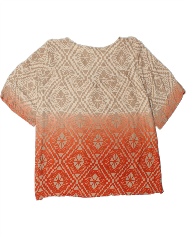 ARIAT Womens Big & Tall Blouse Top UK 18 XL Red Geometric Polyester Vintage Ariat and Second-Hand Ariat from Messina Hembry 