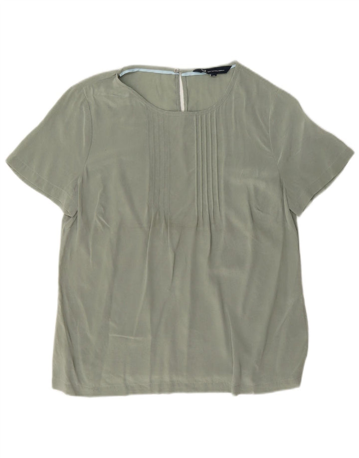 Crew Clothing Camicetta da donna Top UK 12 Seta verde medio
