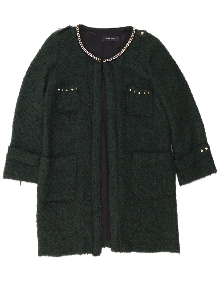 Cappotto Zara da donna UK 16 grande acrilico verde