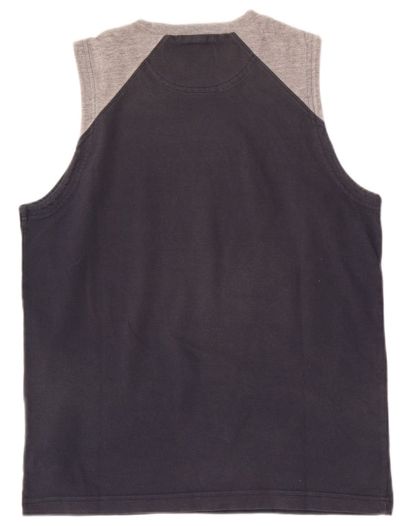 Canotta grafica da uomo Champion, piccola, in cotone color block blu navy