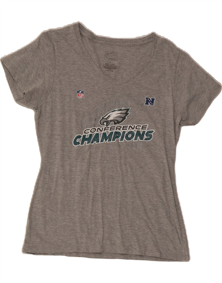 NFL Womens Philadelphia Eagles Graphic T-Shirt Top UK 12  Medium Grey Vintage NFL and Second-Hand NFL from Messina Hembry 