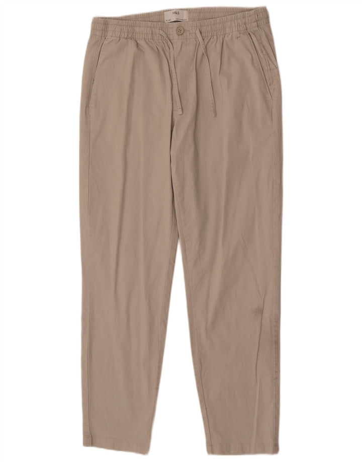 Pantaloni chino slim da uomo Marks & Spencer medi W32 L29 cotone beige