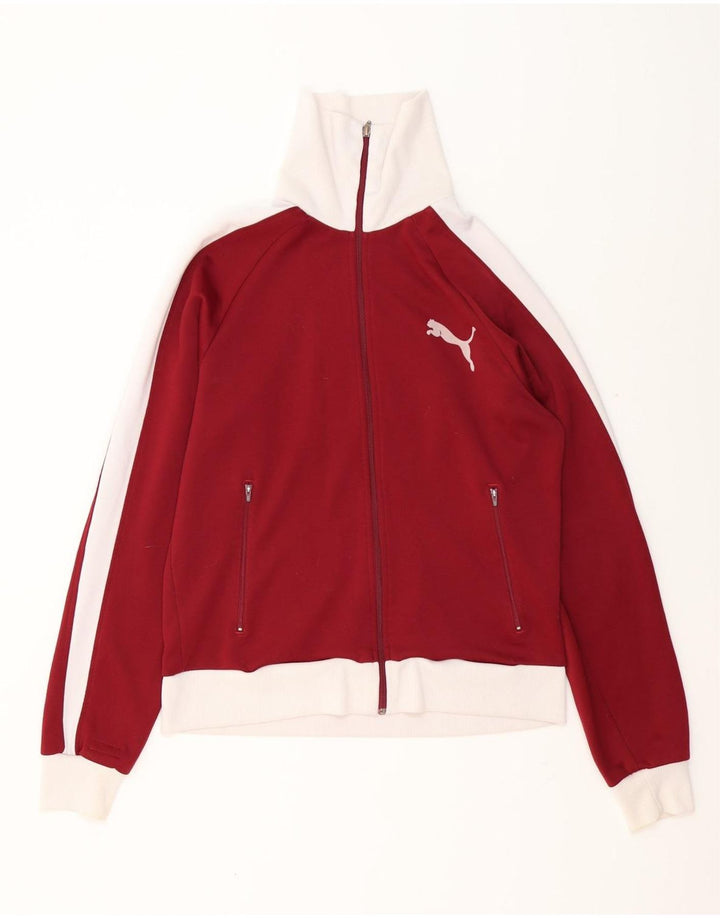 Giacca da tuta grafica da donna Puma UK 16 Large Rosso Colorblock