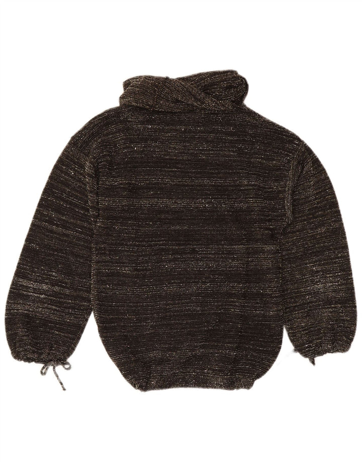 Maglione maglione vintage da donna con collo alto EU 40 medio nero screziato